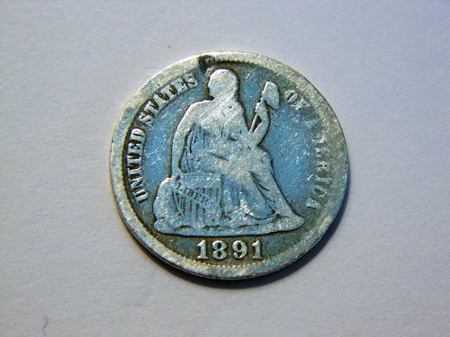 1891-P Silver Seated Liberty Dime