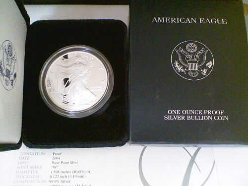 2004 American Silver Eagle Proof with Original Mint Packaging and COA