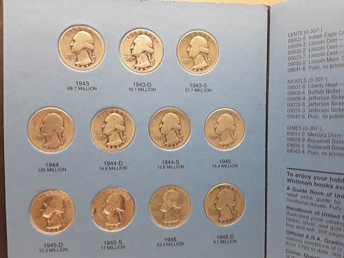 WASHINGTON QUARTER 1932-47 (TOTAL COINS 41)