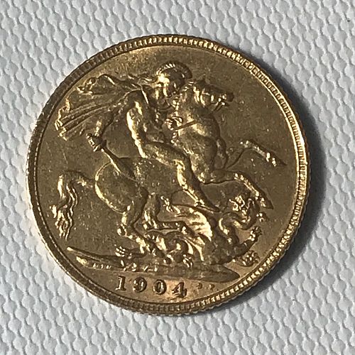 1904 Great Britain Gold Sovereign Edward VII Coin