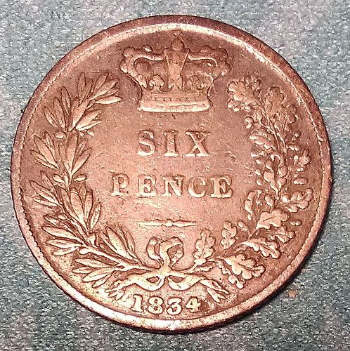 Vintage Silver: G Britain 1834 6-P; Australia 1934 3-P, 1920 Shilling; War Nick