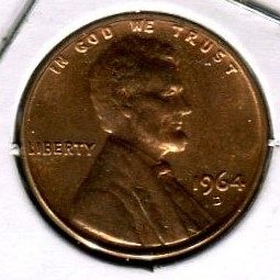 5 - 1964 -D  Lincoln Cents   AU
