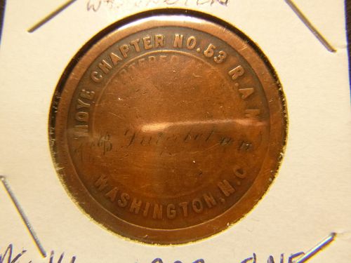 MOYE CHAPTER NO.53 RAM WASHINGTON MASONIC 1893 ONE PENNY