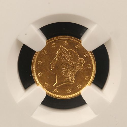 1851 Liberty Head Gold Dollar, NGC Graded MS61