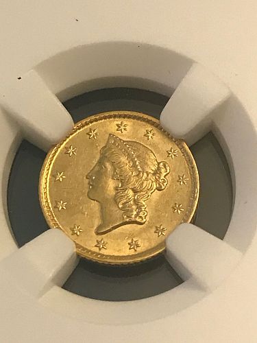 1851 Liberty Head Gold Dollar, NGC Graded MS61