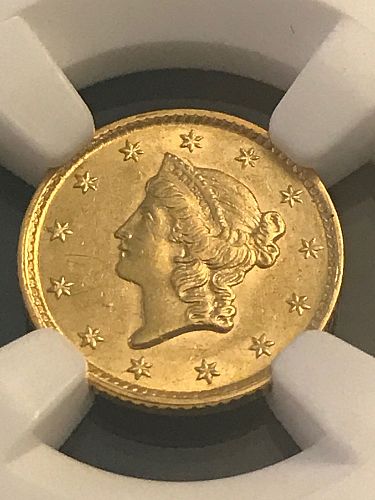 1851 Liberty Head Gold Dollar, NGC Graded MS61