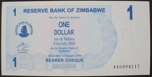 Zimbabwe P37 Dollar UNC63