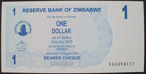 Zimbabwe P37 Dollar UNC63