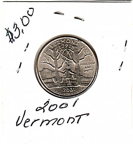 2001 p Vermont the home of Maple Syrup and Maple Candy, Uncirculated & not grade