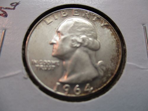 1964  AU58 Washington Quarter.  Item: 25 W64-03.