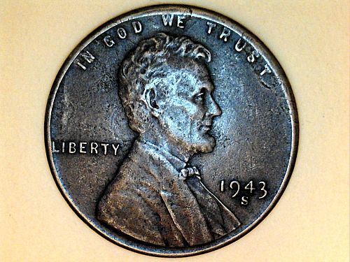 1943 S Steel Lincoln Wheat Cent---XF Details