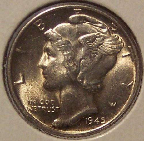 1945-D Mercury Head Dime GEM BU FSB #0401