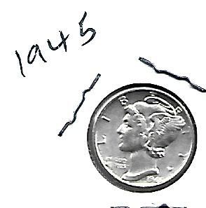 1945    MERCURY DIME