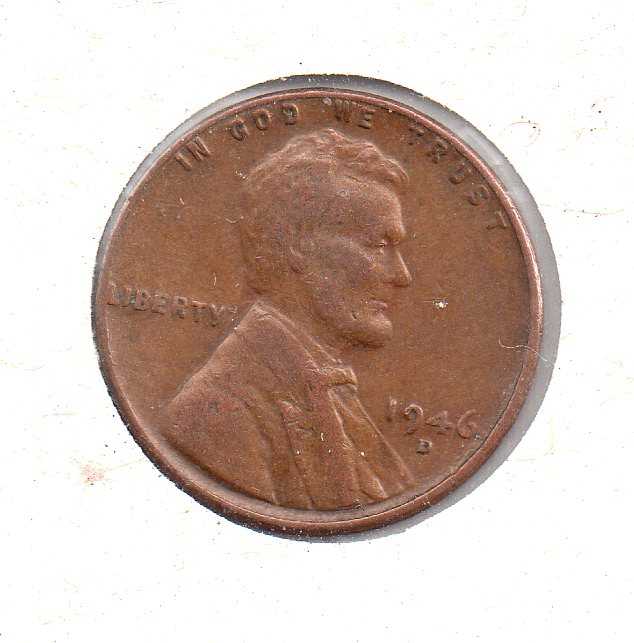 1946 wheat penny no d