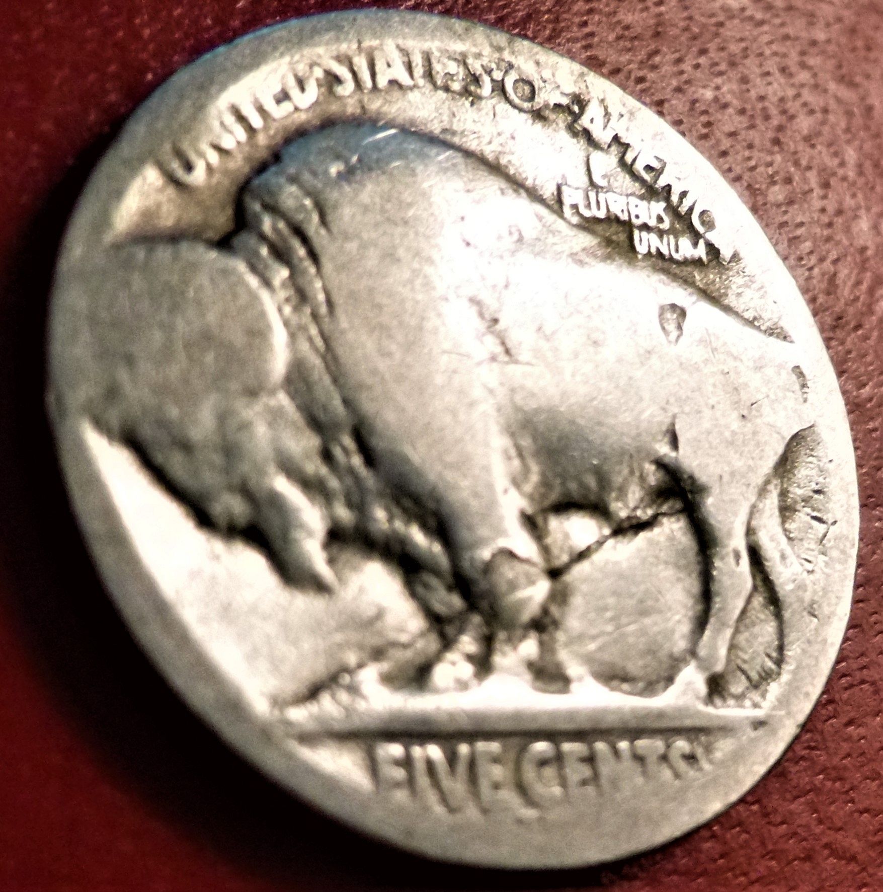 No Date Buffalo Nickel Another "Speared Buffalo" Lamination and Crack