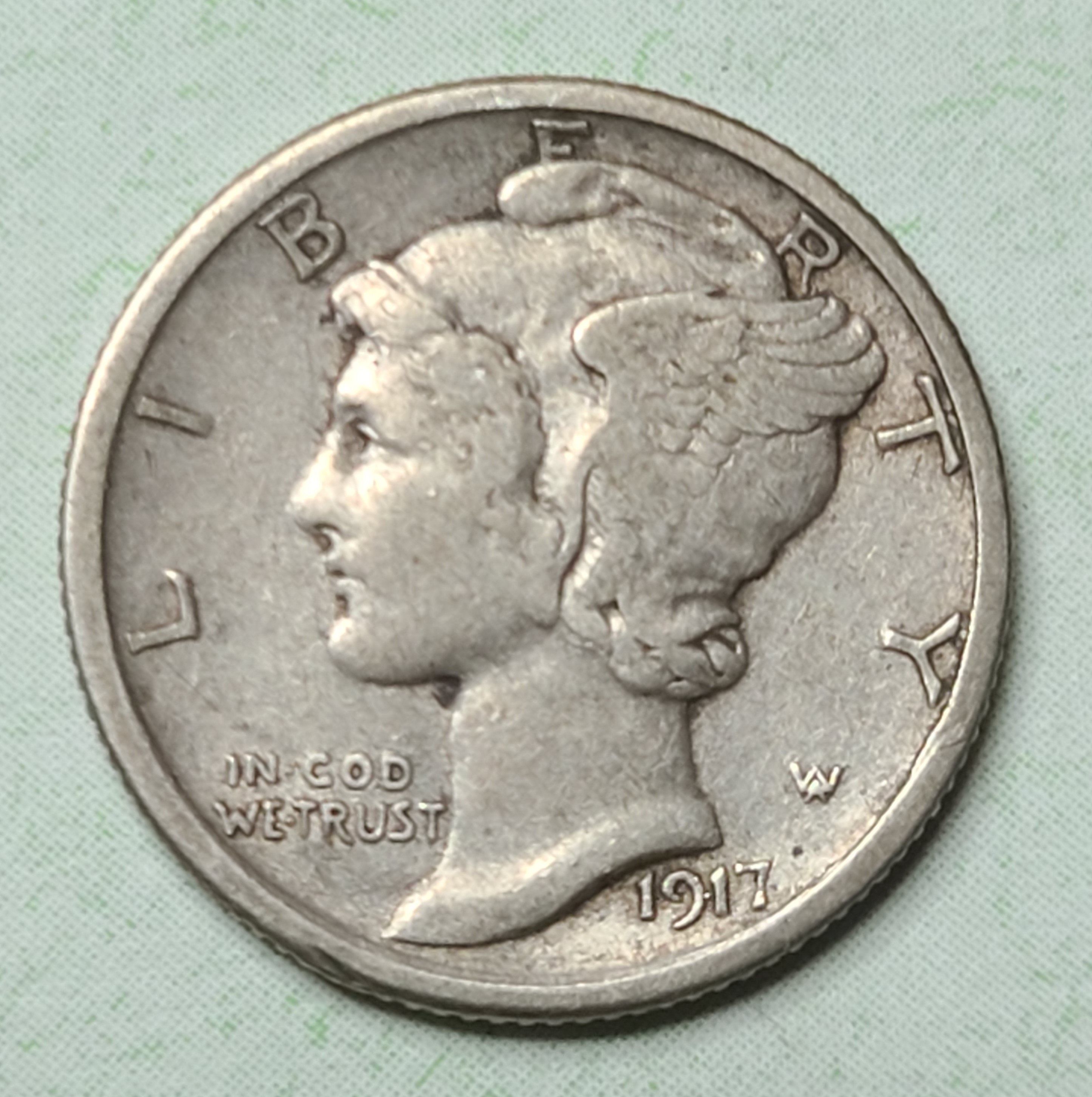 1917-S Mercury Dime Extra Fine-45 Nice Original Olive Hint Patina ...