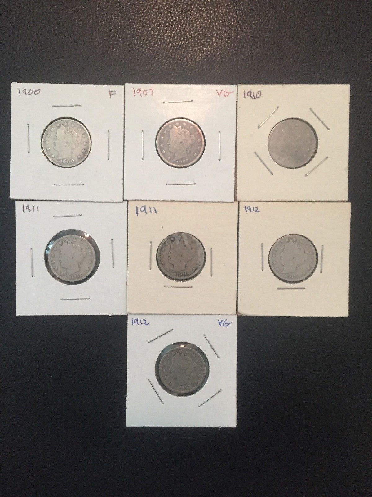 Seven (7) Liberty Head Nickels 5C (Regular Strike) - For Sale, Buy Now ...