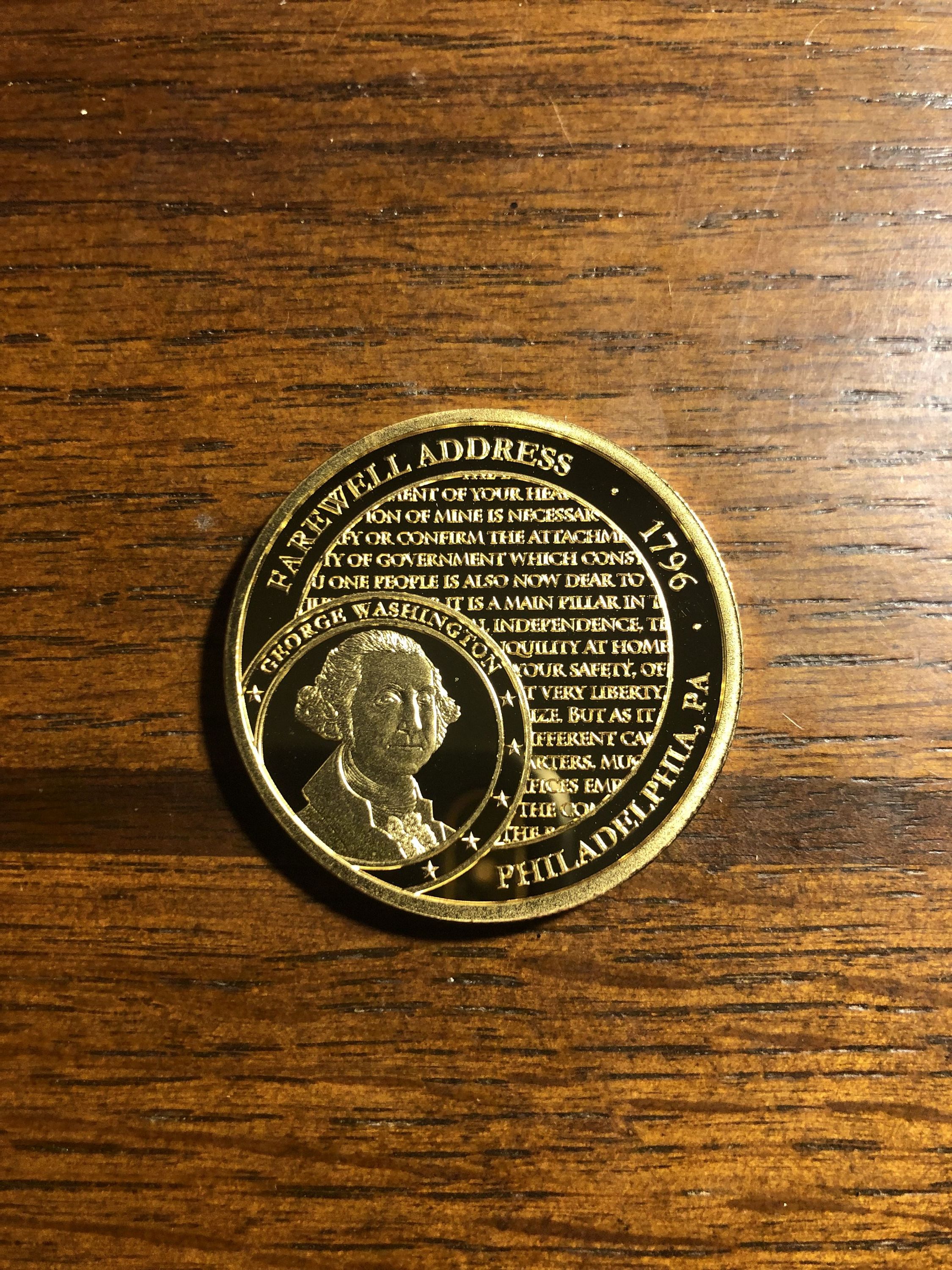 2018 George Washington Farewell Address 1796 Token Nice For Sale Buy 2018 george washington farewell address 1796 token nice for sale buy