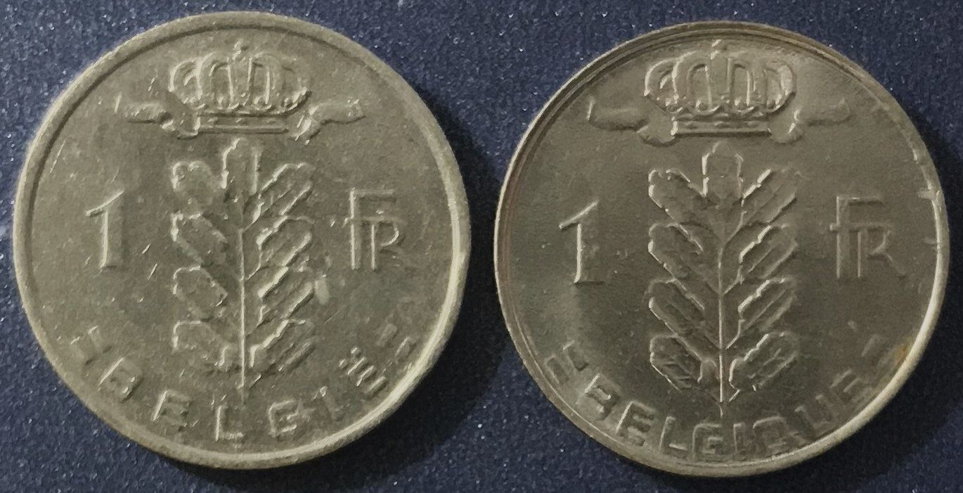 Belgium - 1980 - 1 Franc (Belgique) and 1 Frank (Belgie) - For Sale