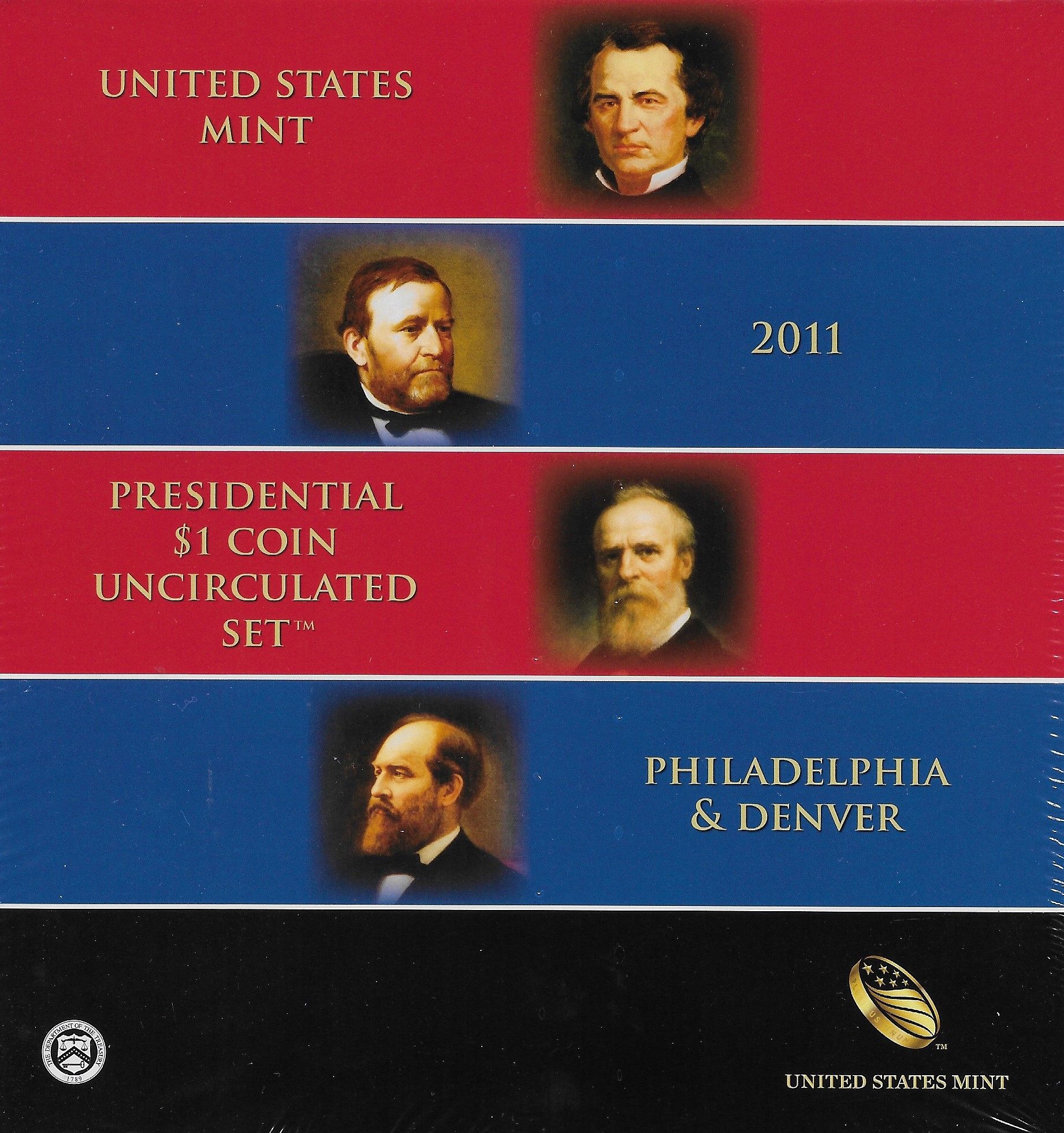 2011 P&D PRESIDENTIAL 1 COIN UNCIRCULATED SET 8 PIECE For Sale