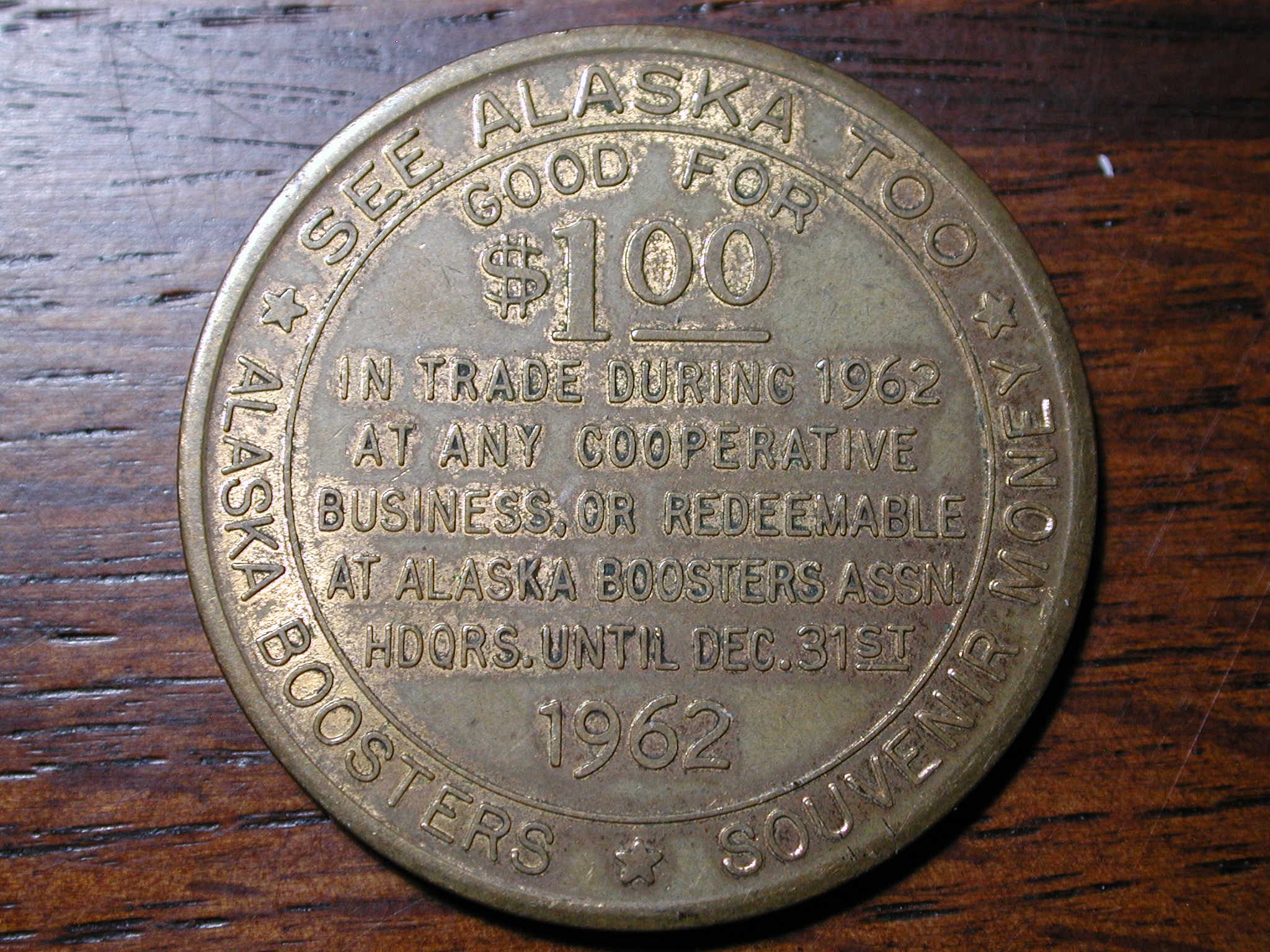 1962 Alaska Land of the Midnight Sun Token NICE For Sale, Buy Now