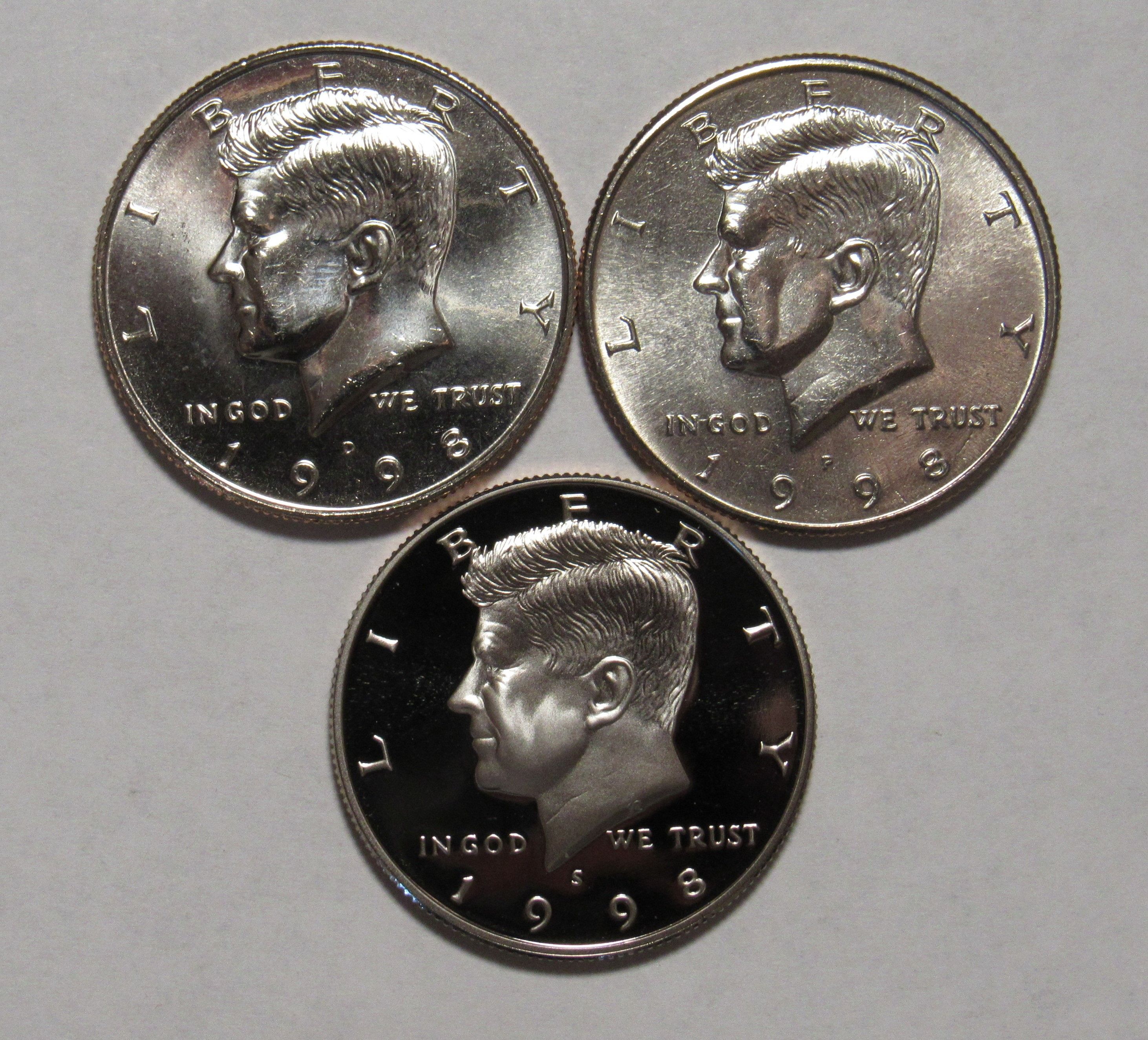 1998 P,D&amp;S Kennedy Half Dollars, BU and Proof - For Sale, Buy Now ...