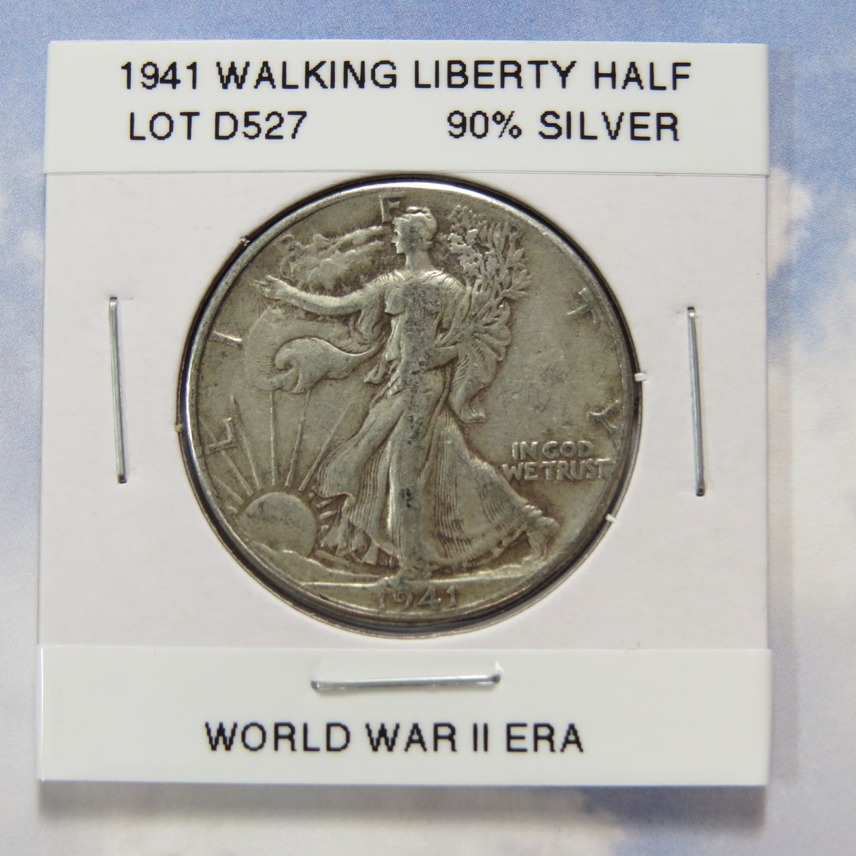 1942 Liberty Half Dollar 1941 Walking Liberty Half Dollar - 90% Silver,  Uncirculated (BU) Condition - Philadelphia Mint BU Uncirculated Silver Coin