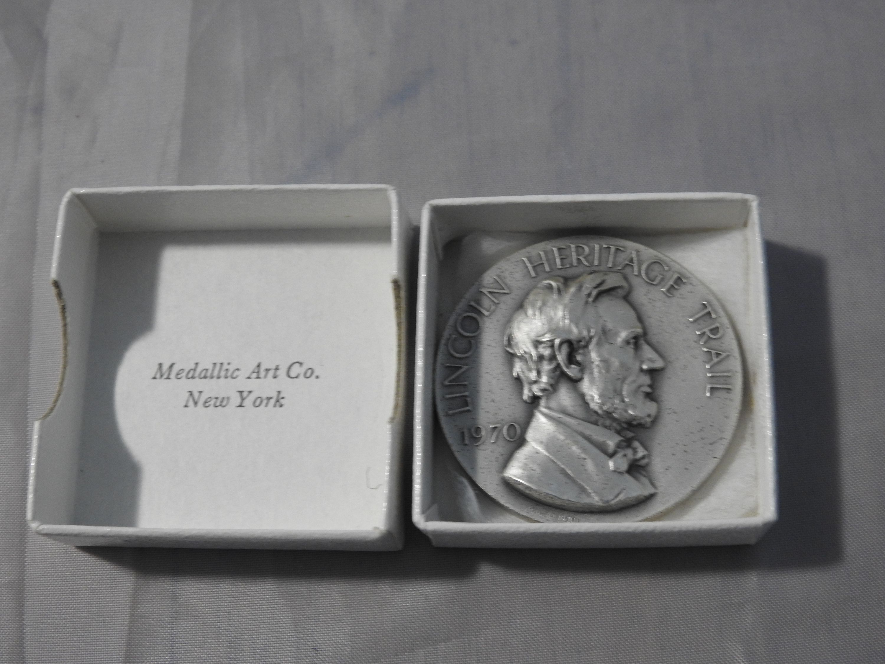 1970 Lincoln Heritage Trail .999 PURE Silver Medal - For Sale, Buy