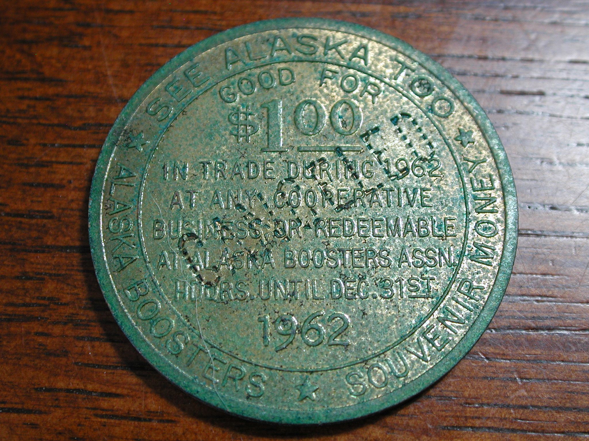1962 Alaska Land of the Midnight Sun Token Canceled NICE For Sale