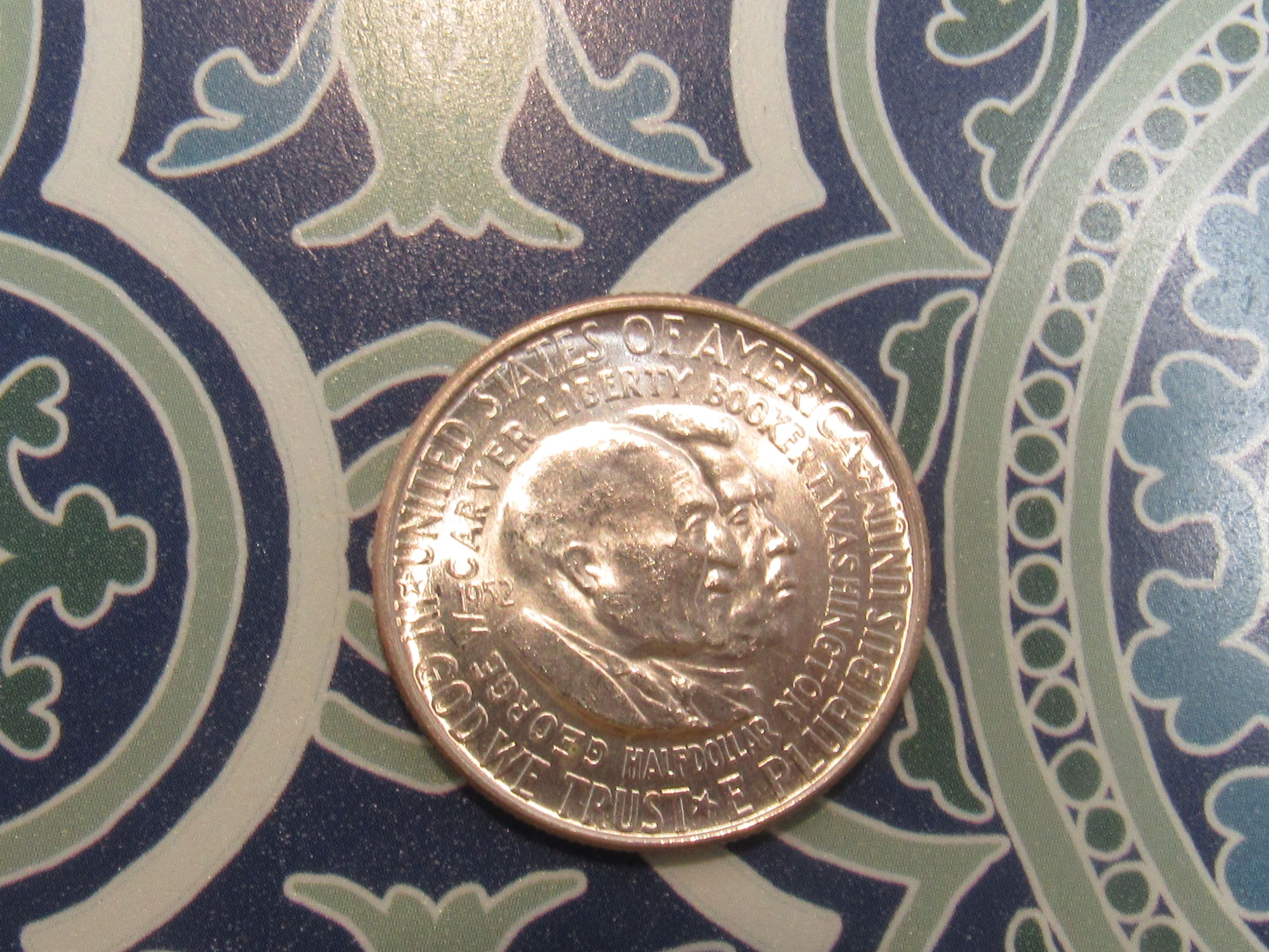 1952 WASHINGTON CARVER COMMEMORATIVE HALF DOLLAR Bs57 For Sale Buy