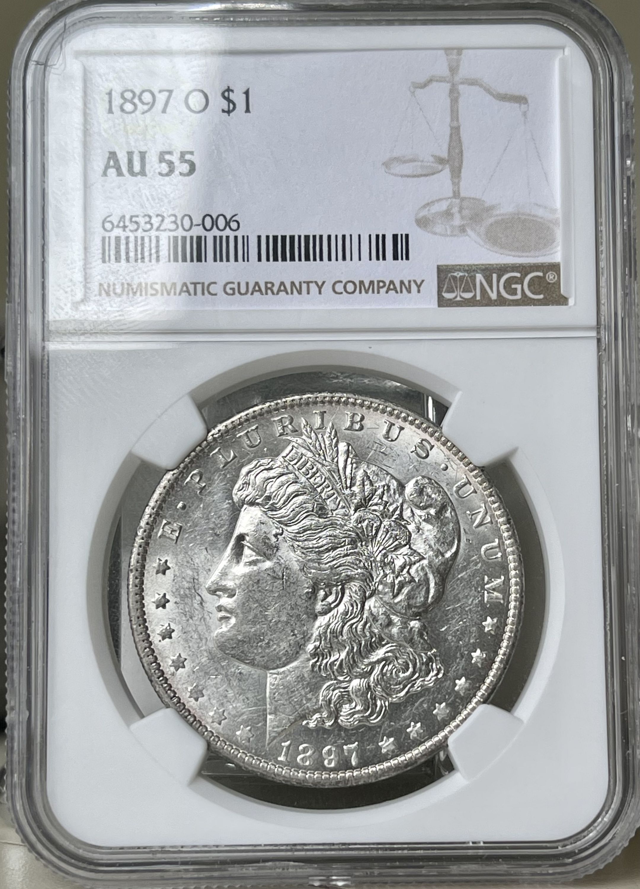 1897-O Scarce High Grade About Uncirculated/AU55 Morgan US Silver
