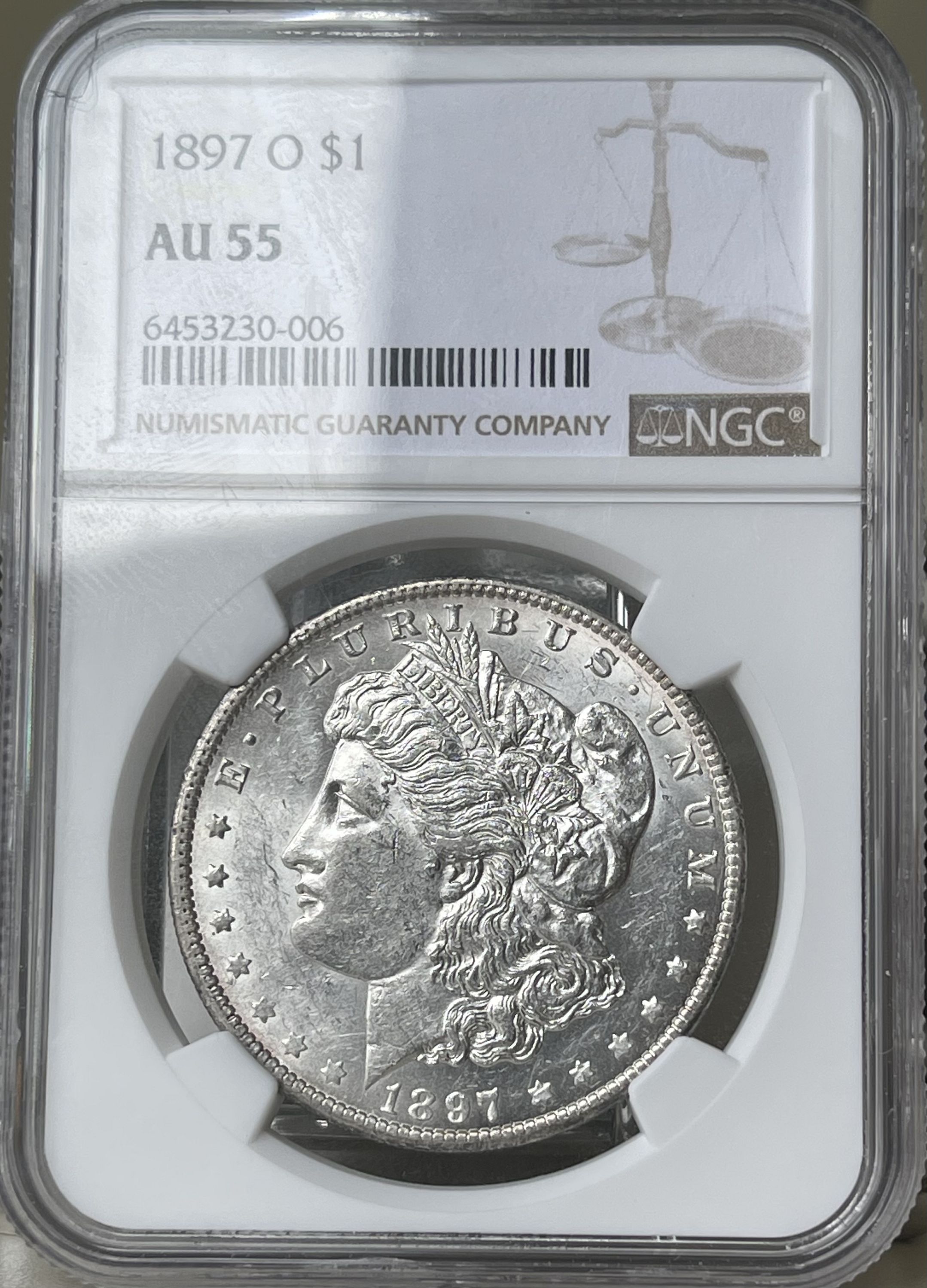 1897-O Scarce High Grade About Uncirculated/AU55 Morgan US Silver