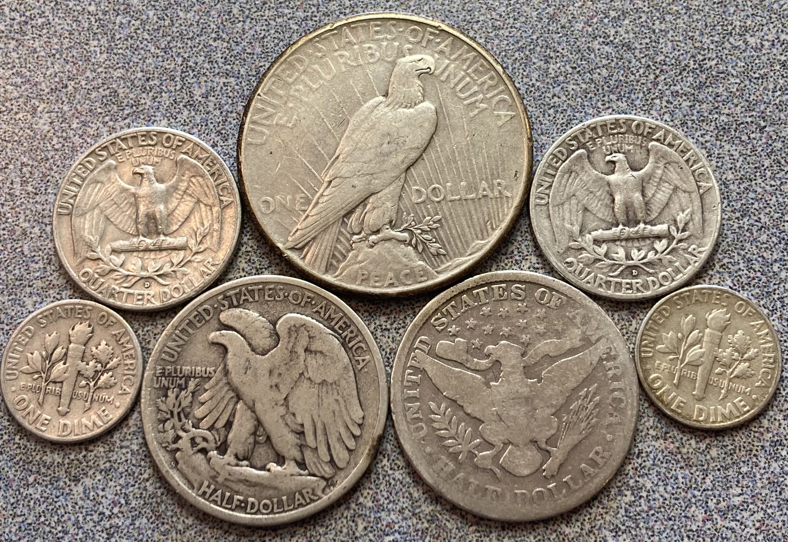 Mixed bag lot 1 of 7 silver coins For Sale, Buy Now Online Item 725980