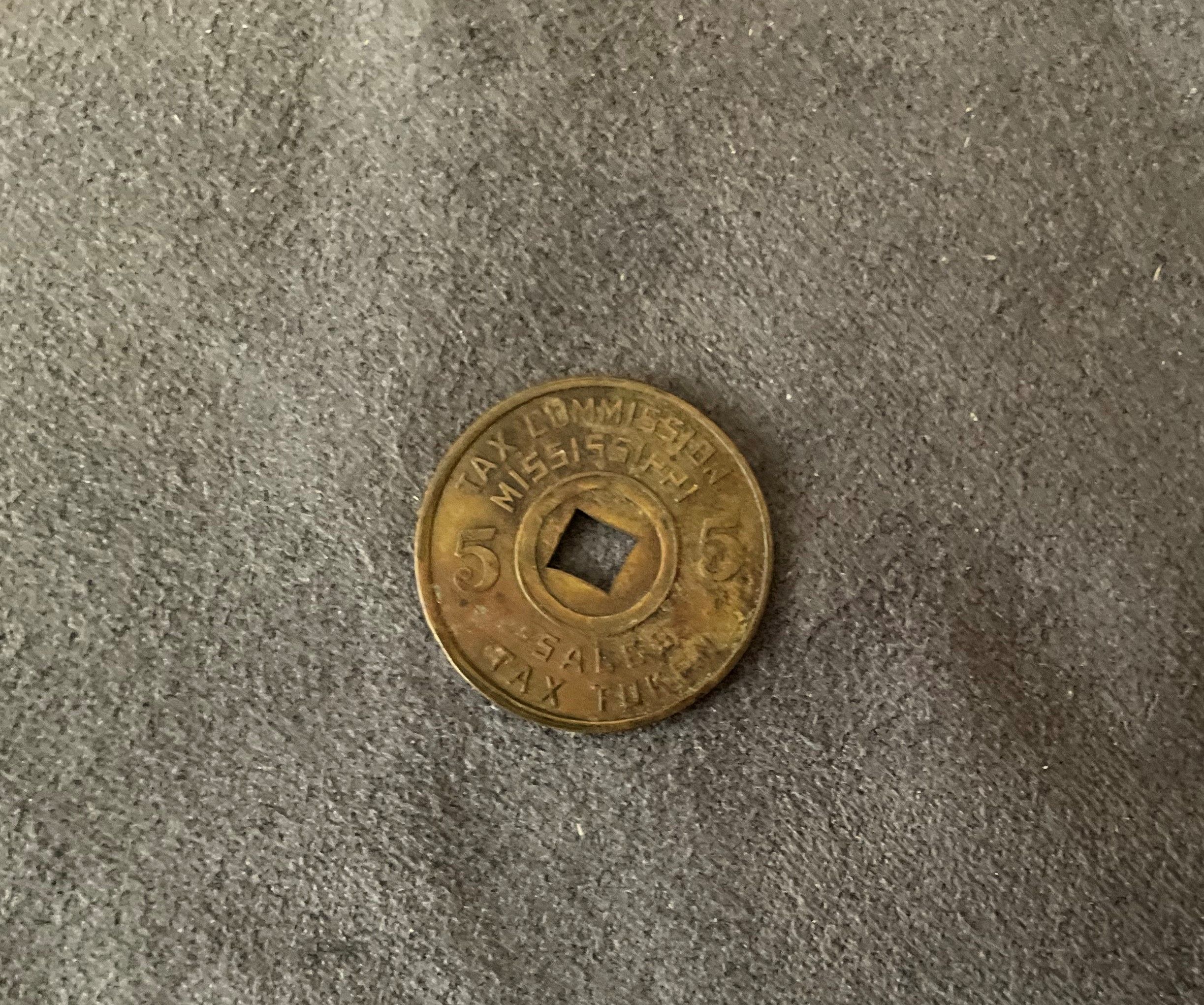 Mississippi Sales Tax Token, 5, Metal - For Sale, Buy Now Online - Item ...