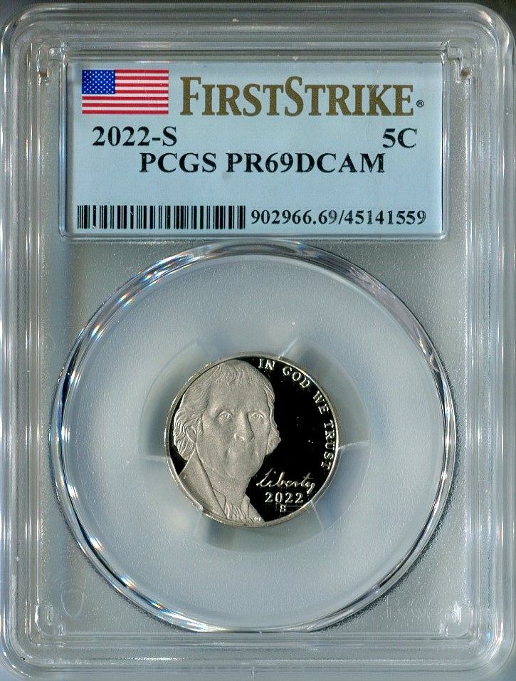 2022- S JEFFERSON NICKEL PCGS -- FIRST STRIKE -- PR 69 DCAM - For Sale ...