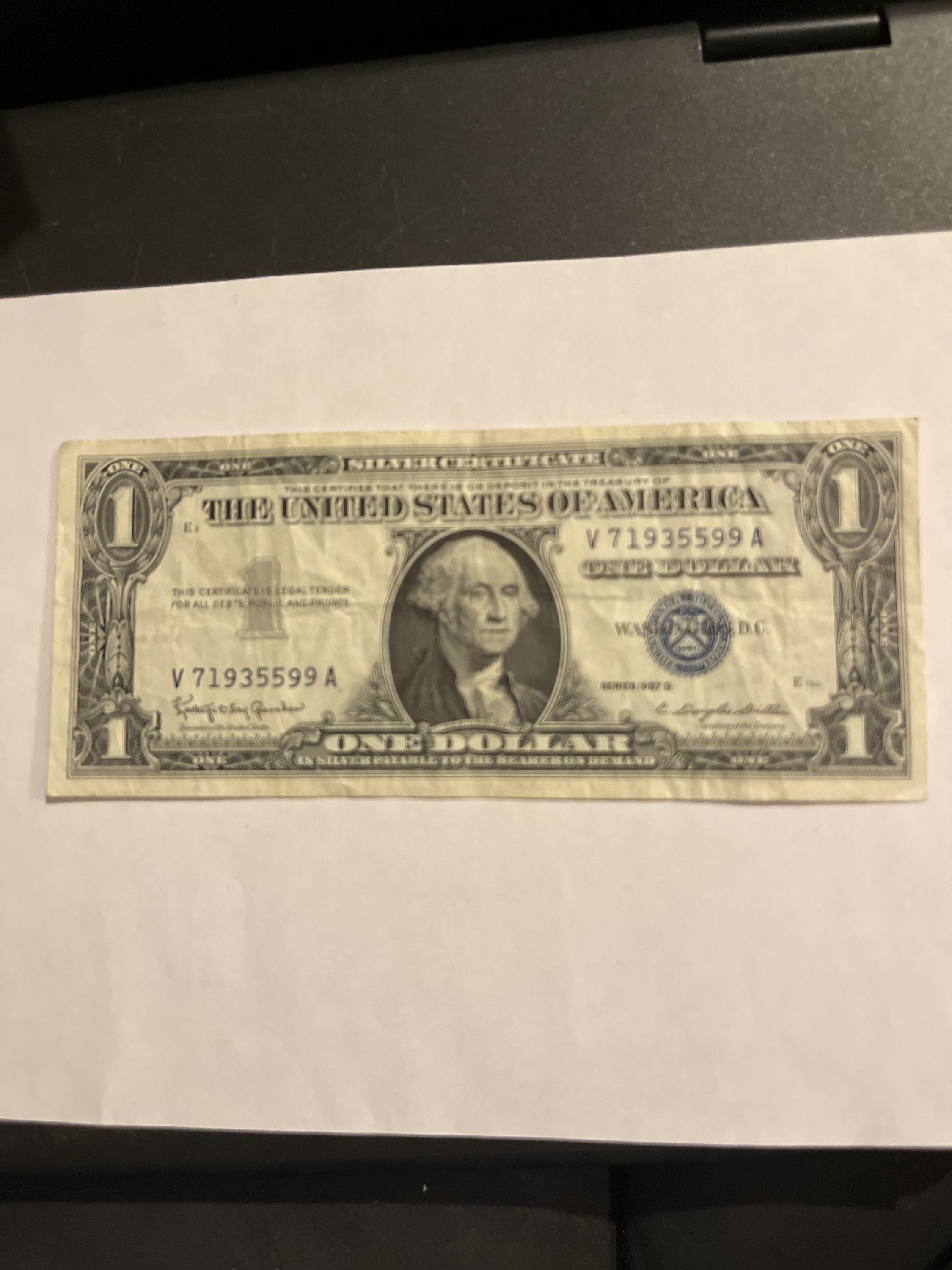 Good 1957 B $1 Silver Certificate For Sale Buy Now Online Item #732046