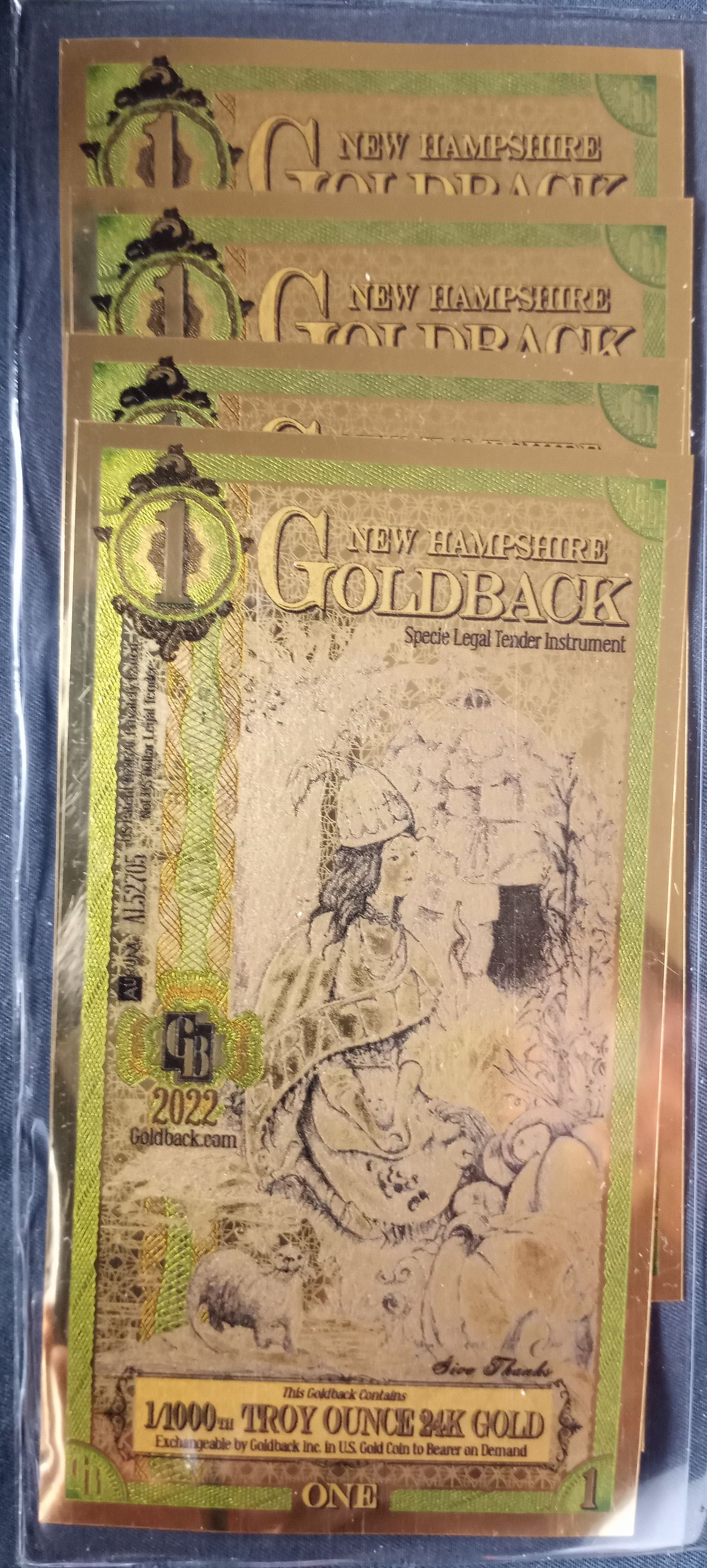 2022 NEW HAMPSHIRE GOLDBACKS (4) For Sale, Buy Now Online Item 735944