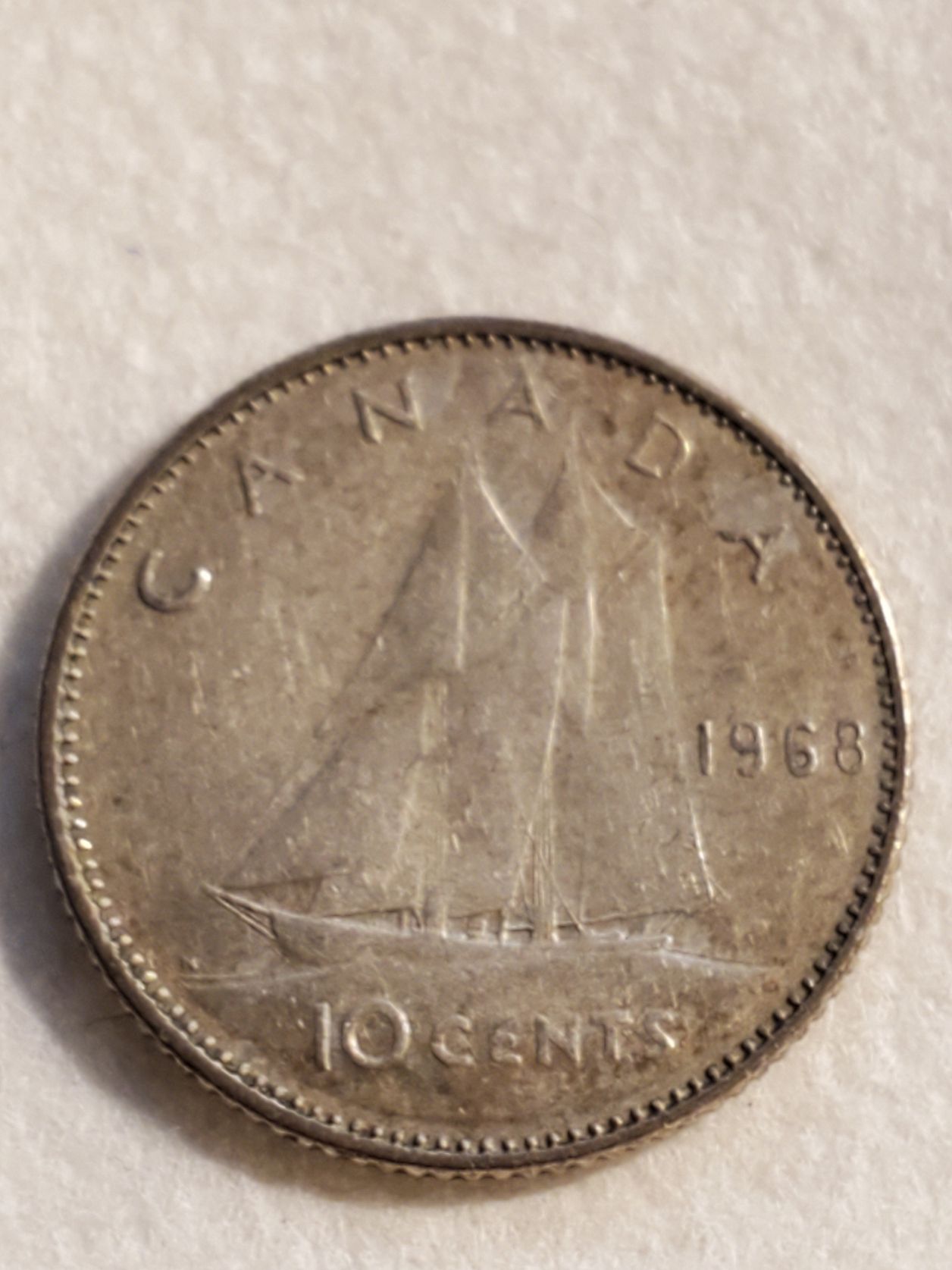 1968 Canada 10 Cent Coin For Sale, Buy Now Online Item 756267