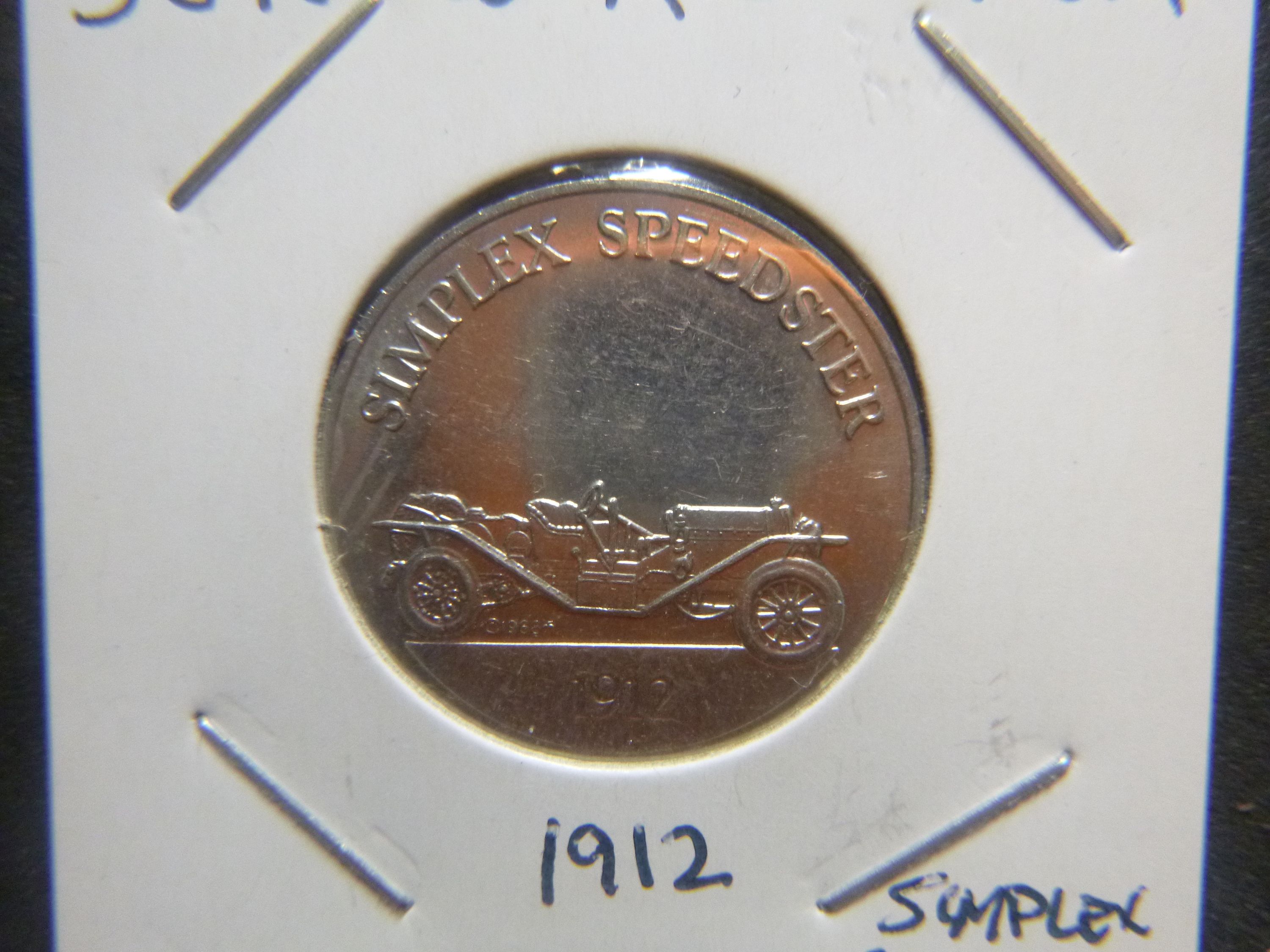 SUNOCO ANTIQUE CARS 1912 SIMPLEX SPEEDSTER TOKEN - For Sale, Buy Now