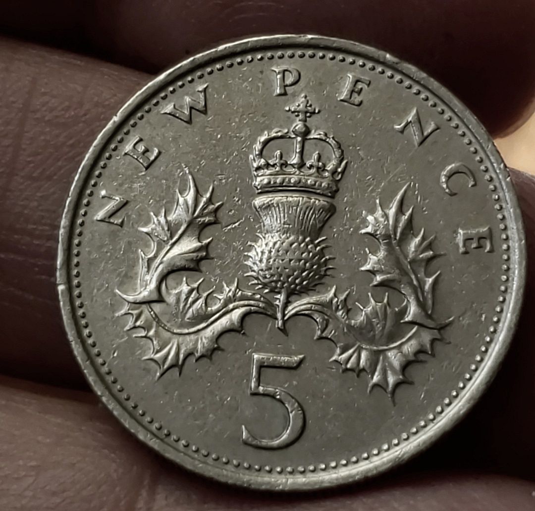 1970 5 New Pence British Coin Queen Elizabeth II D G REG F D | eBay  アンティークコイン