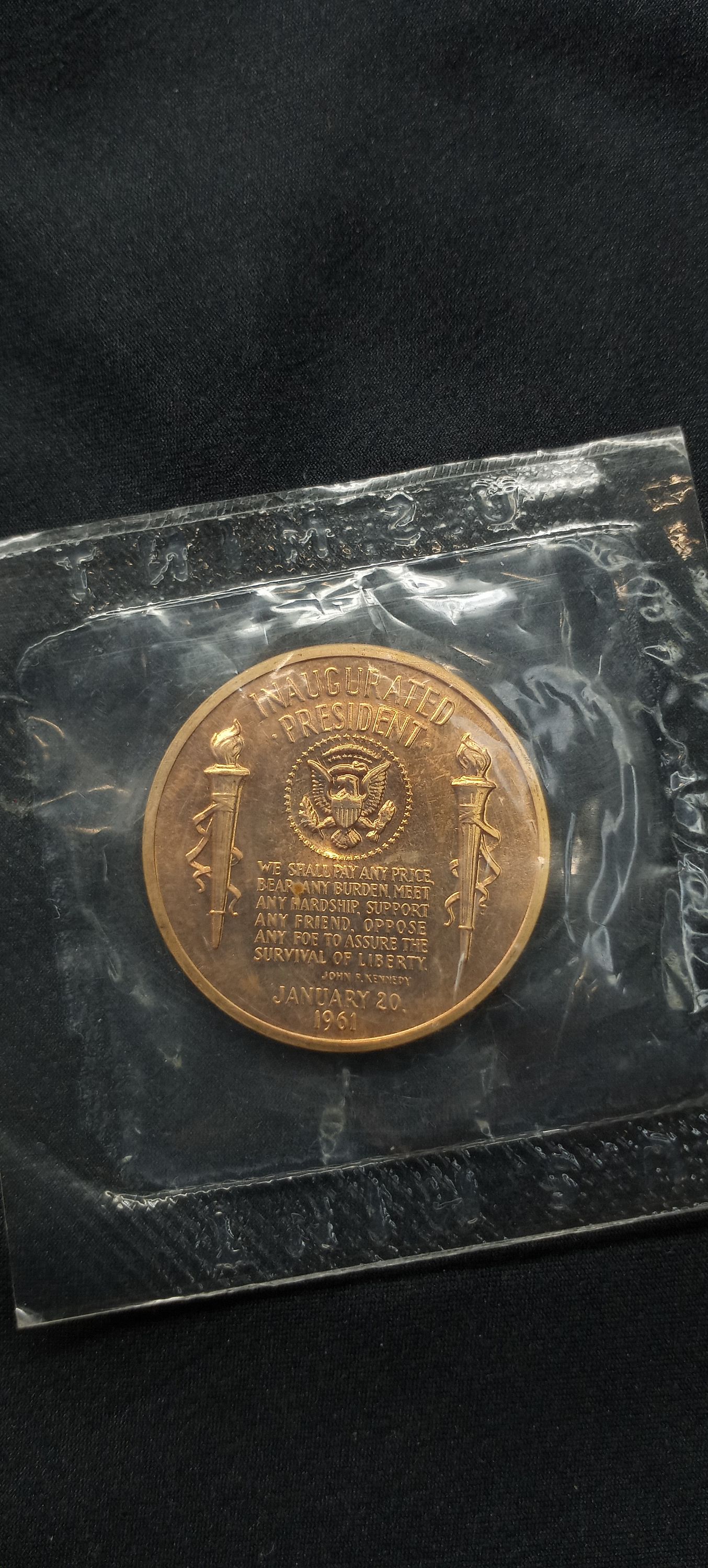 John F. Kenny Inaugurated President 1961 U.S. Mint Medal Token