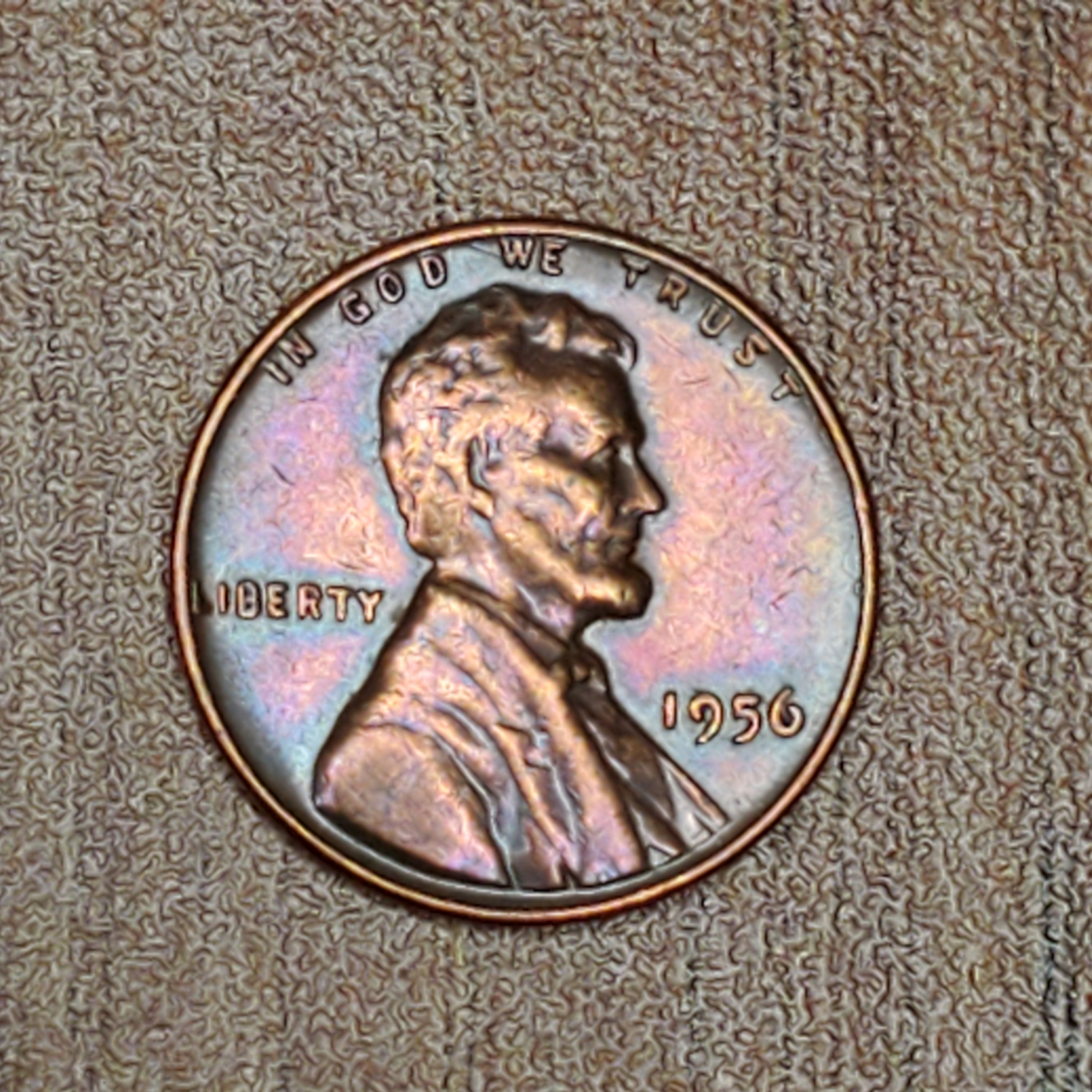 UNC 1956-P Beautifully Toned Lincoln Wheat Penny - For Sale, Buy Now ...