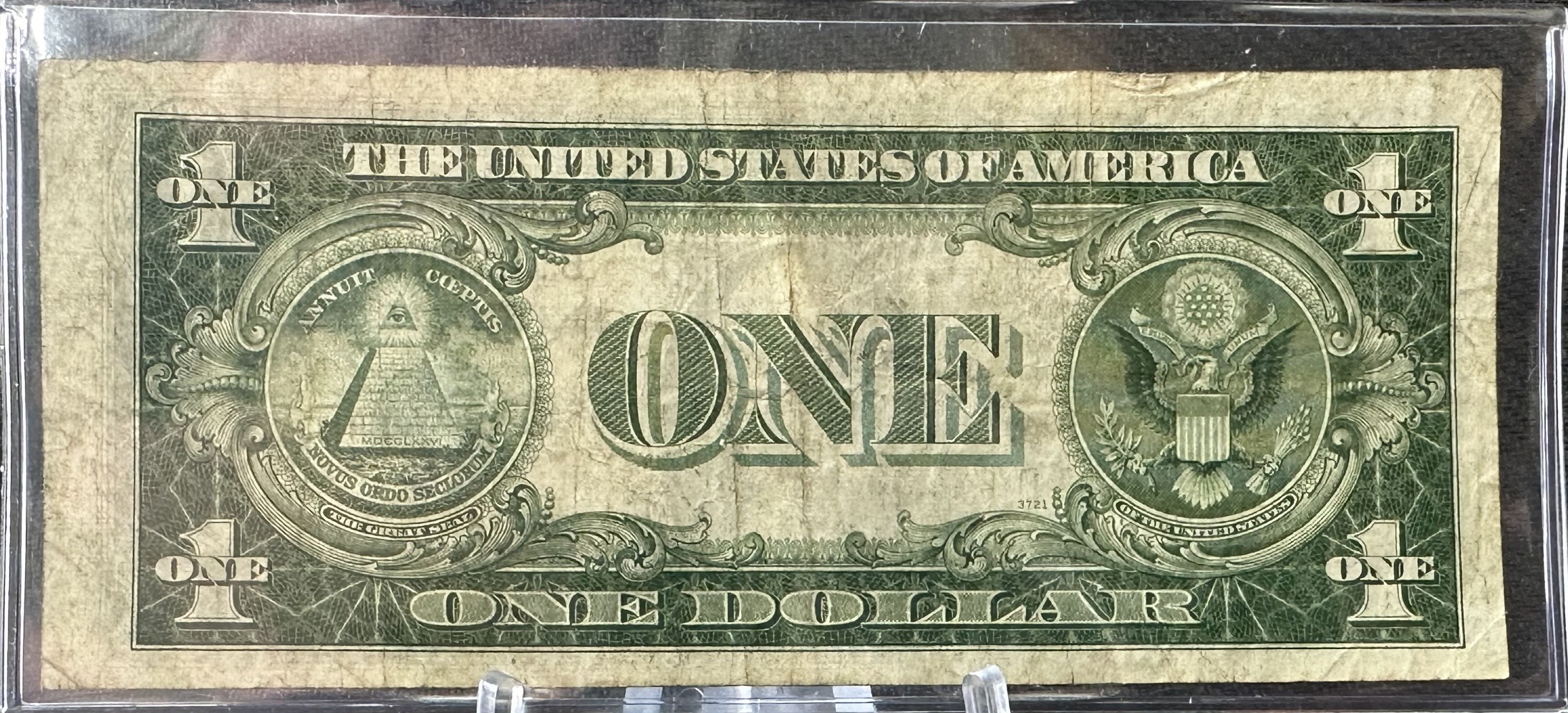1935 A Series One Dollar Silver Certificate with a Palindrome Serial