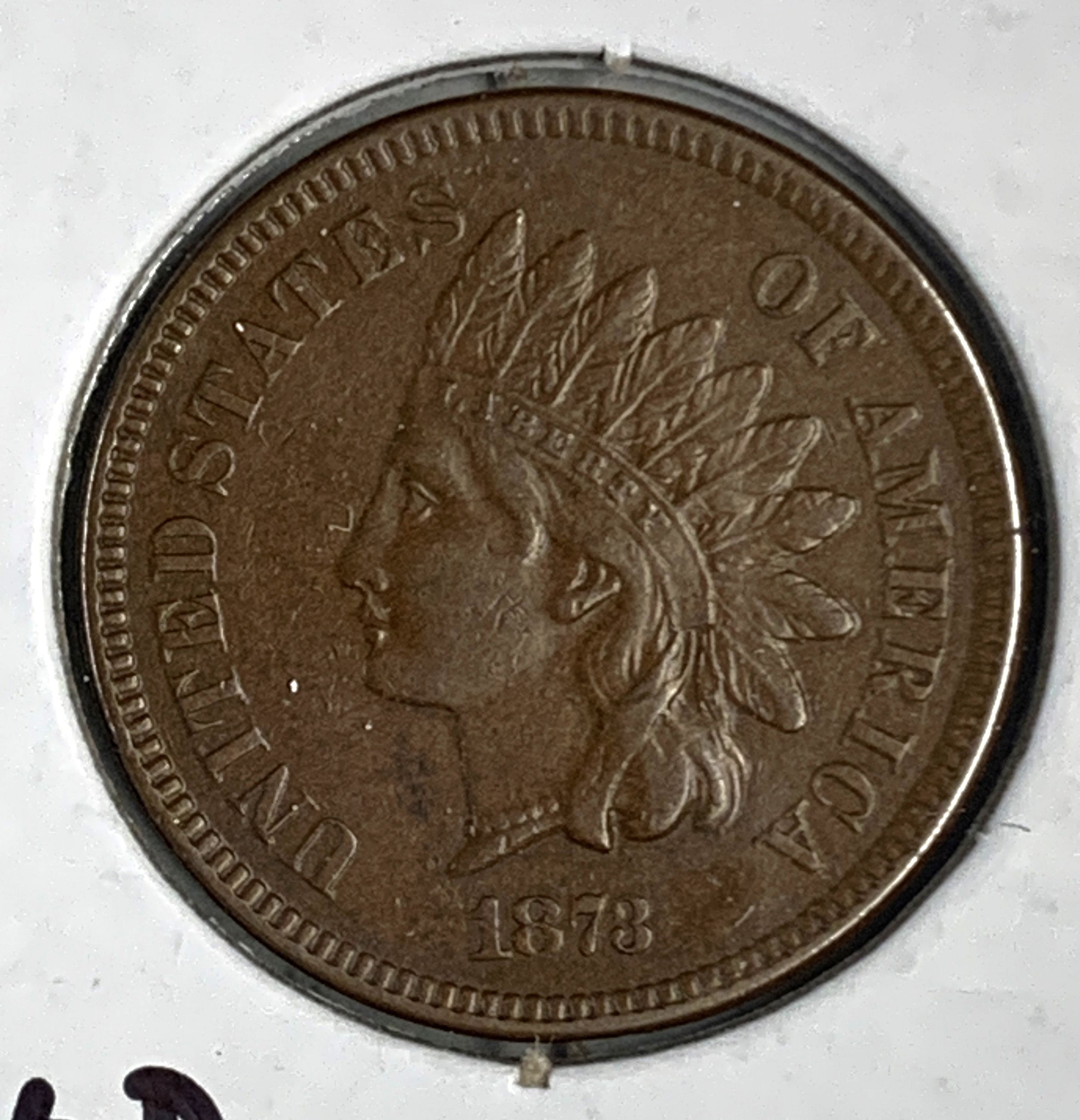 1873 Indian Head Cent, AU+, Closed 3 (6801) - For Sale, Buy Now Online ...