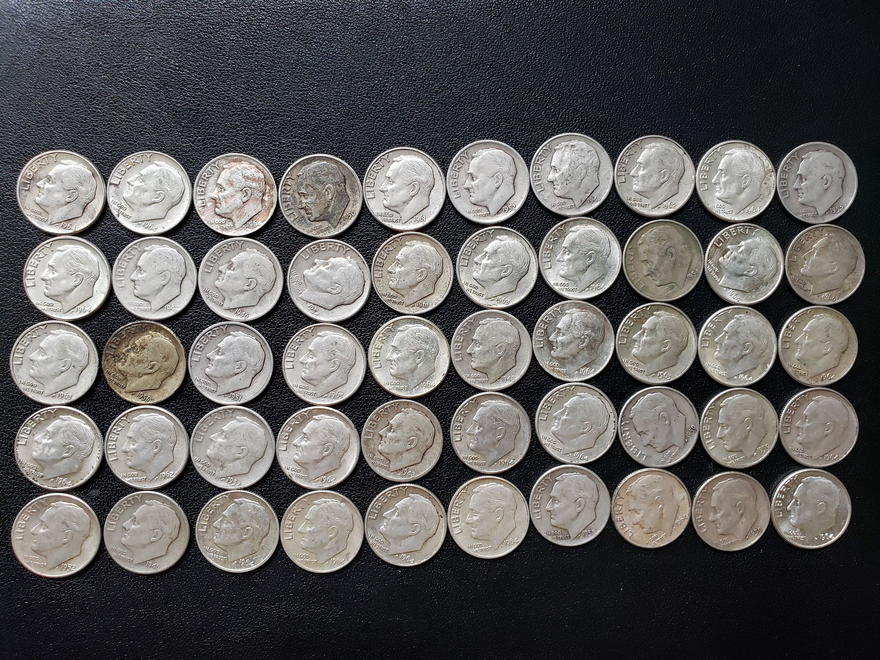 Mixed Date Roosevelt Dime Roll #1 - For Sale, Buy Now Online - Item #818845