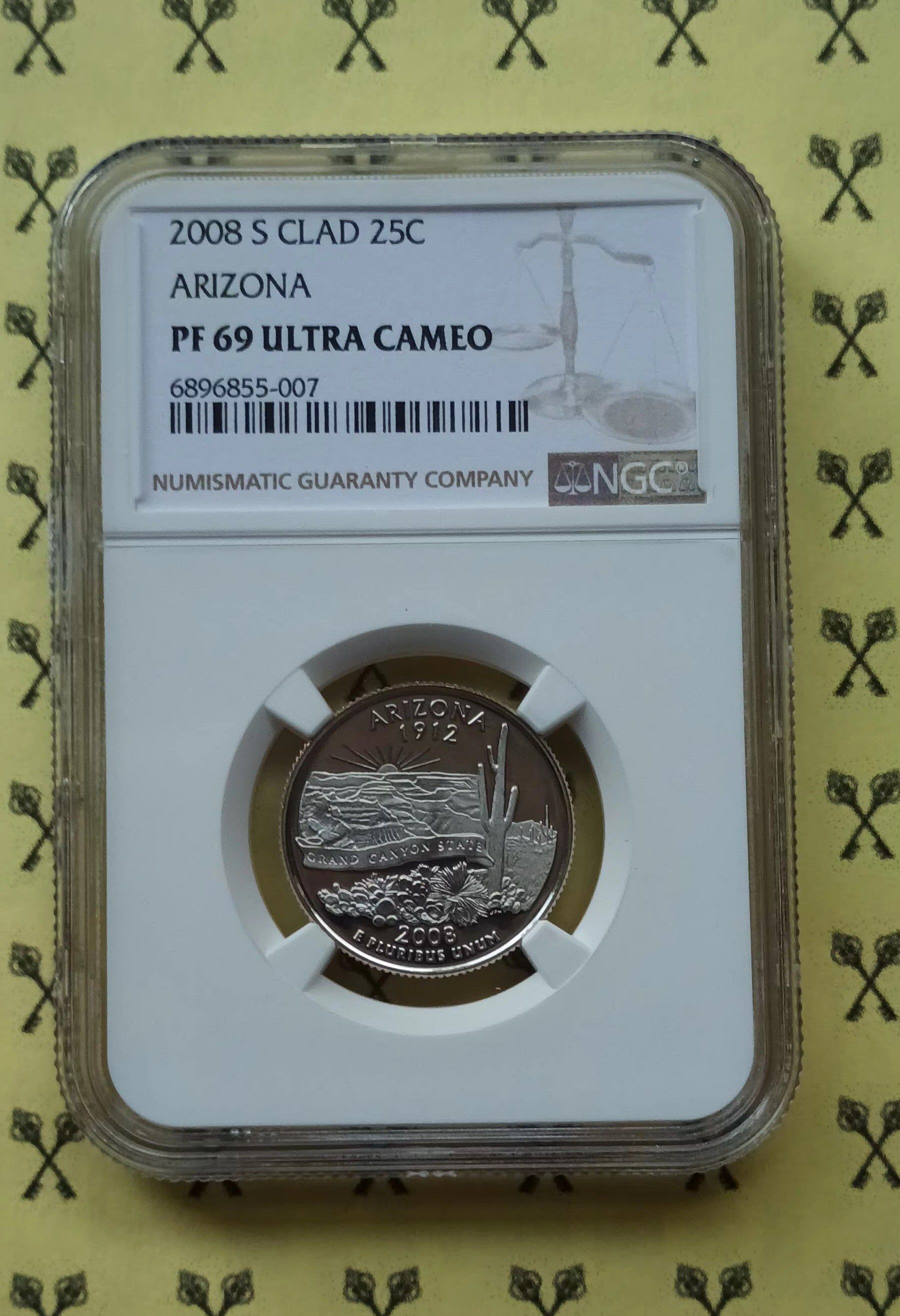 2008-S Arizona Statehood Quarter NGC PF 69 Ultra Cameo with FREE 1