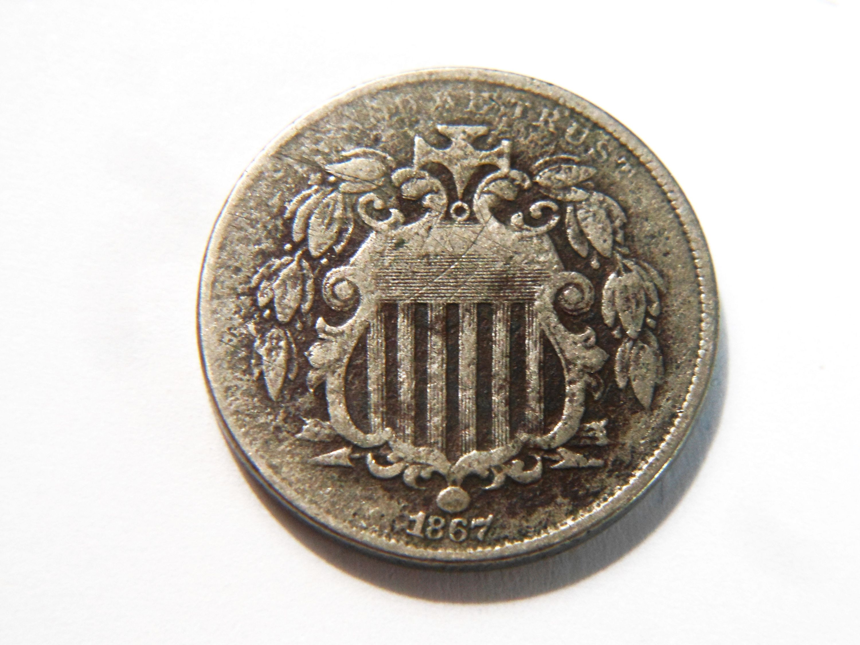 1867 *Without Rays* Shield Nickel - For Sale, Buy Now Online - Item #826788