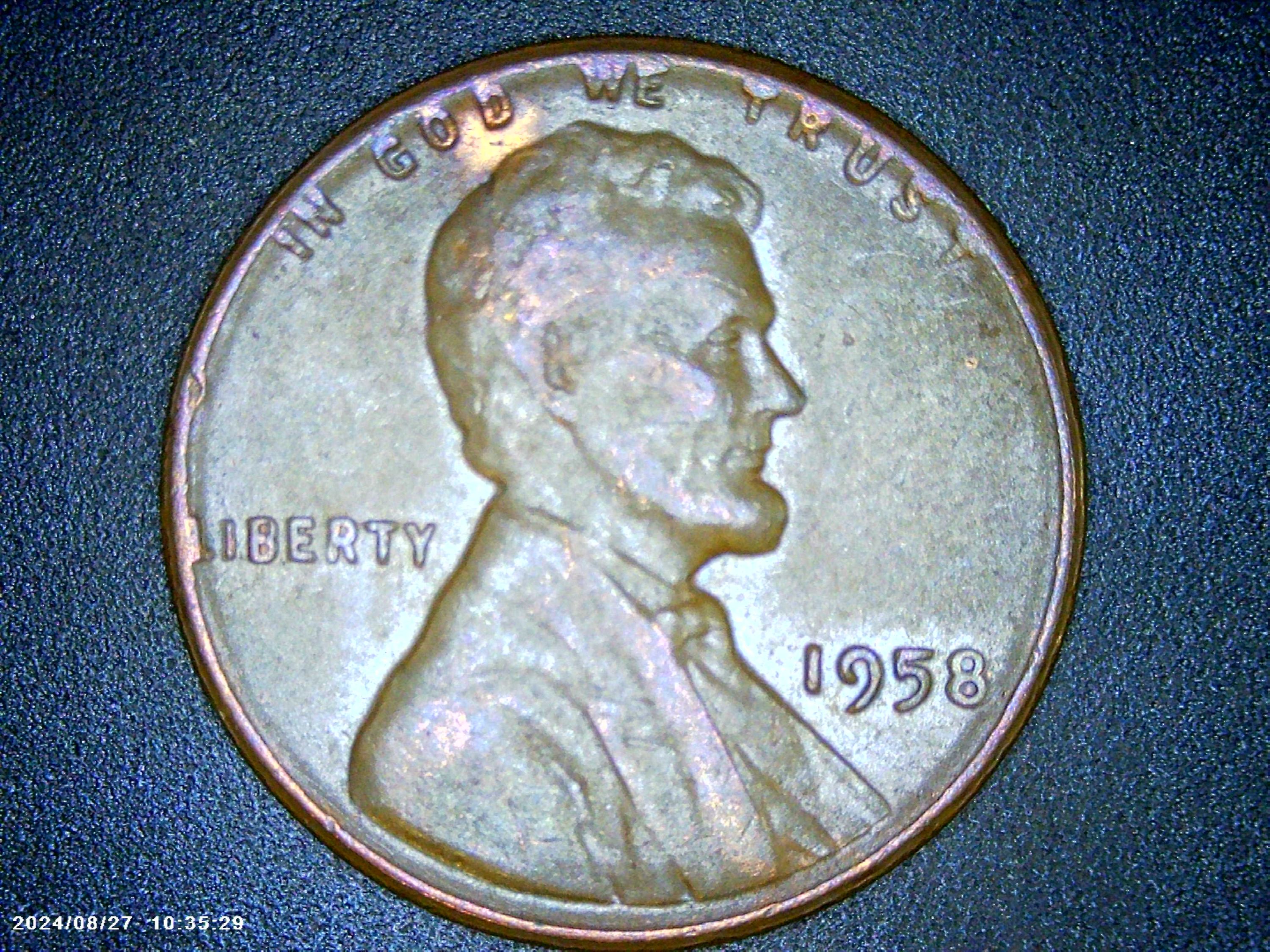 1958 P Lincoln Wheat Cent Nice Toning - For Sale, Buy Now Online - Item ...