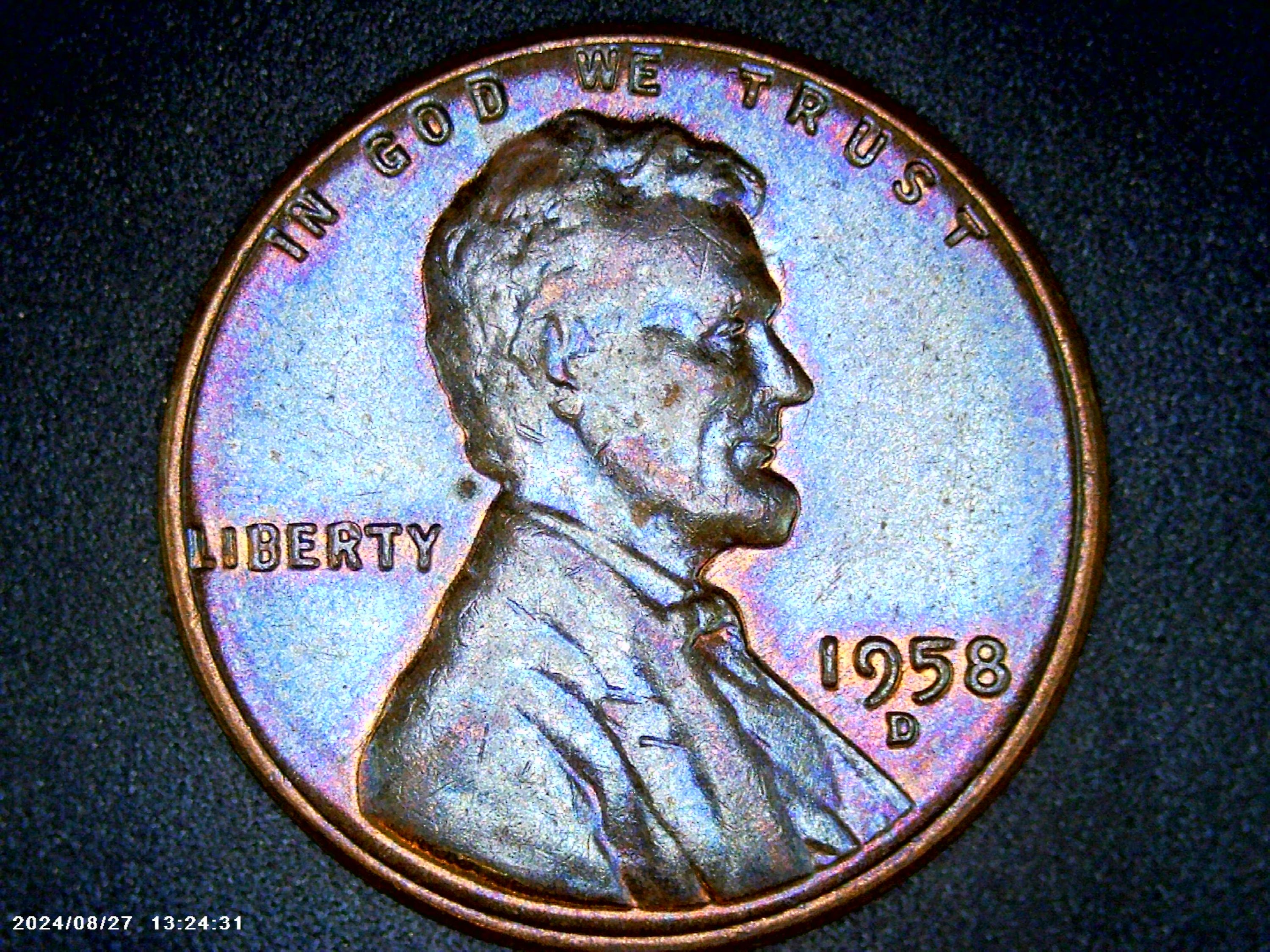 1958 D Lincoln Wheat Cent Nice Toning - For Sale, Buy Now Online - Item ...