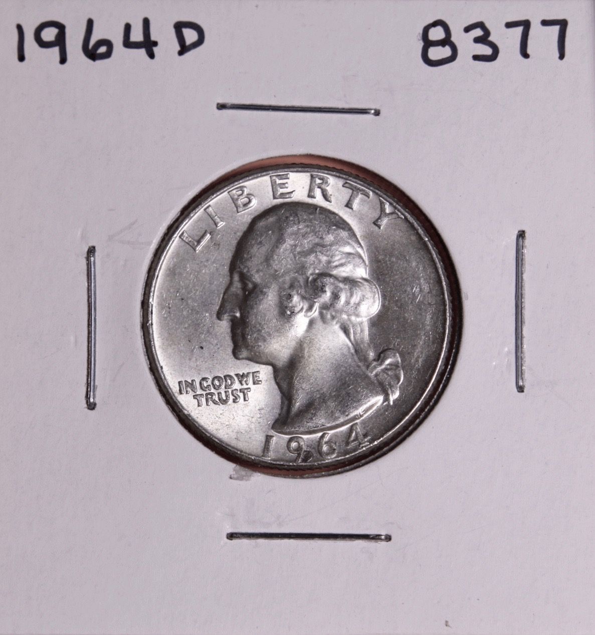 1964 D WASHINGTON QUARTER #8377 - For Sale, Buy Now Online - Item #836098